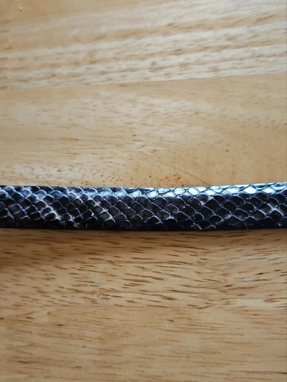 Brighton Black Snakeskin Textured Leather Belt with Silver Buckle